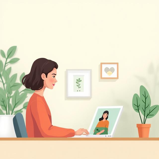 Ilustrasi konsultasi nutrisionis online